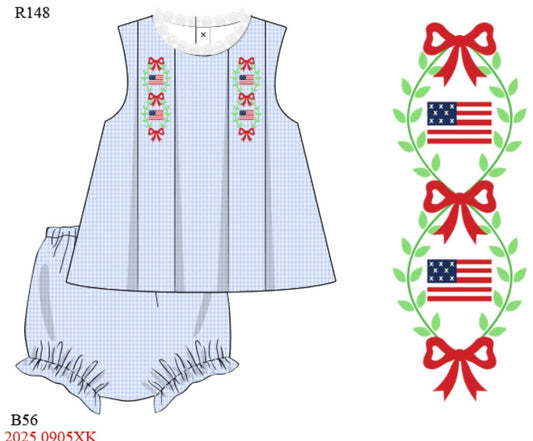 Embroidered Flag Bloomer Set