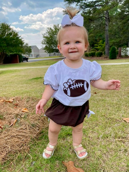 Girl Football Applique Bloomer Set