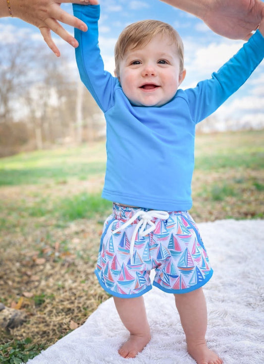 Seaside Sails Boy Two Piece Rashguard Set