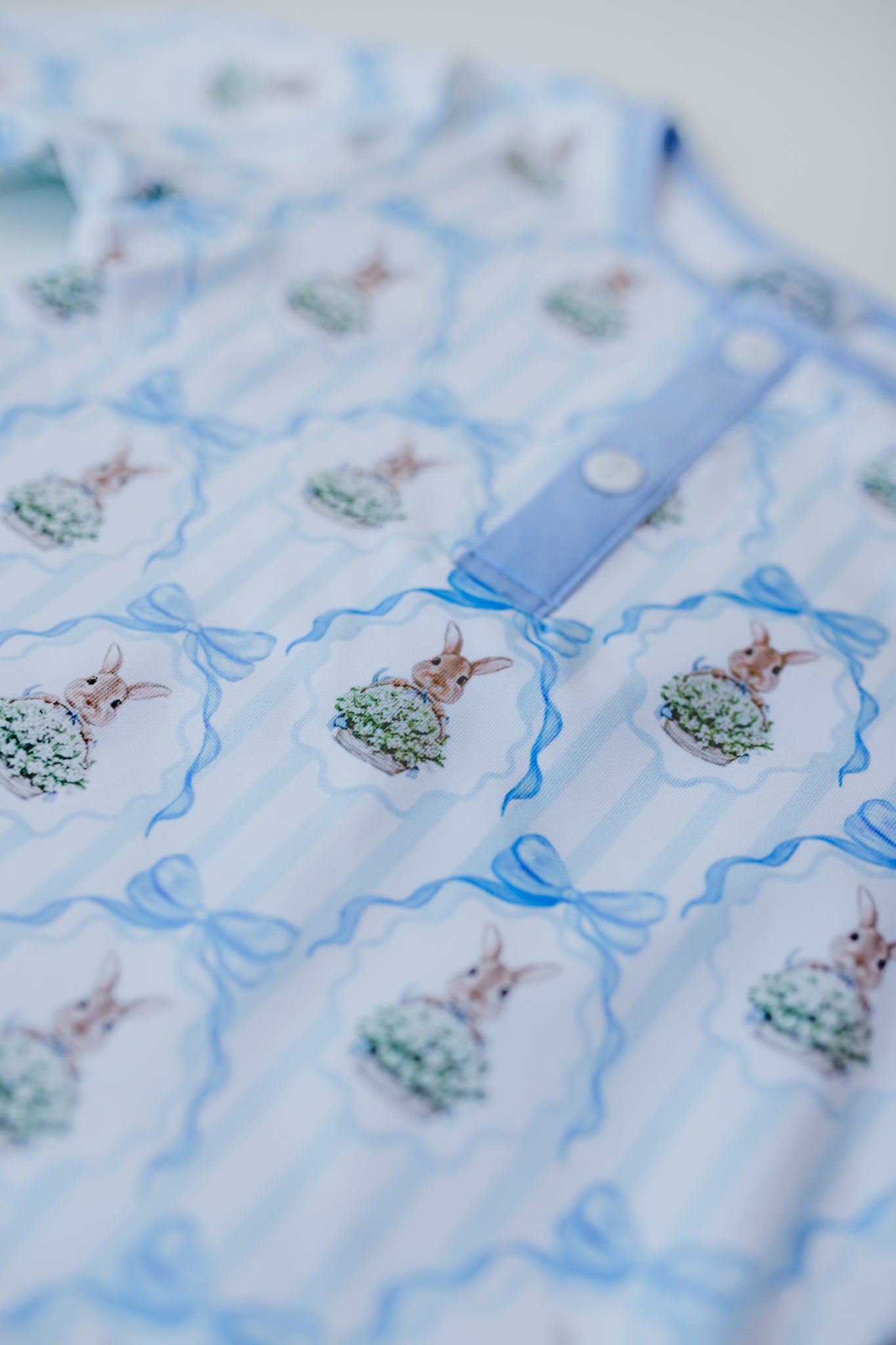 Blue Easter Bunny Fabric Two Piece Classic Cozy