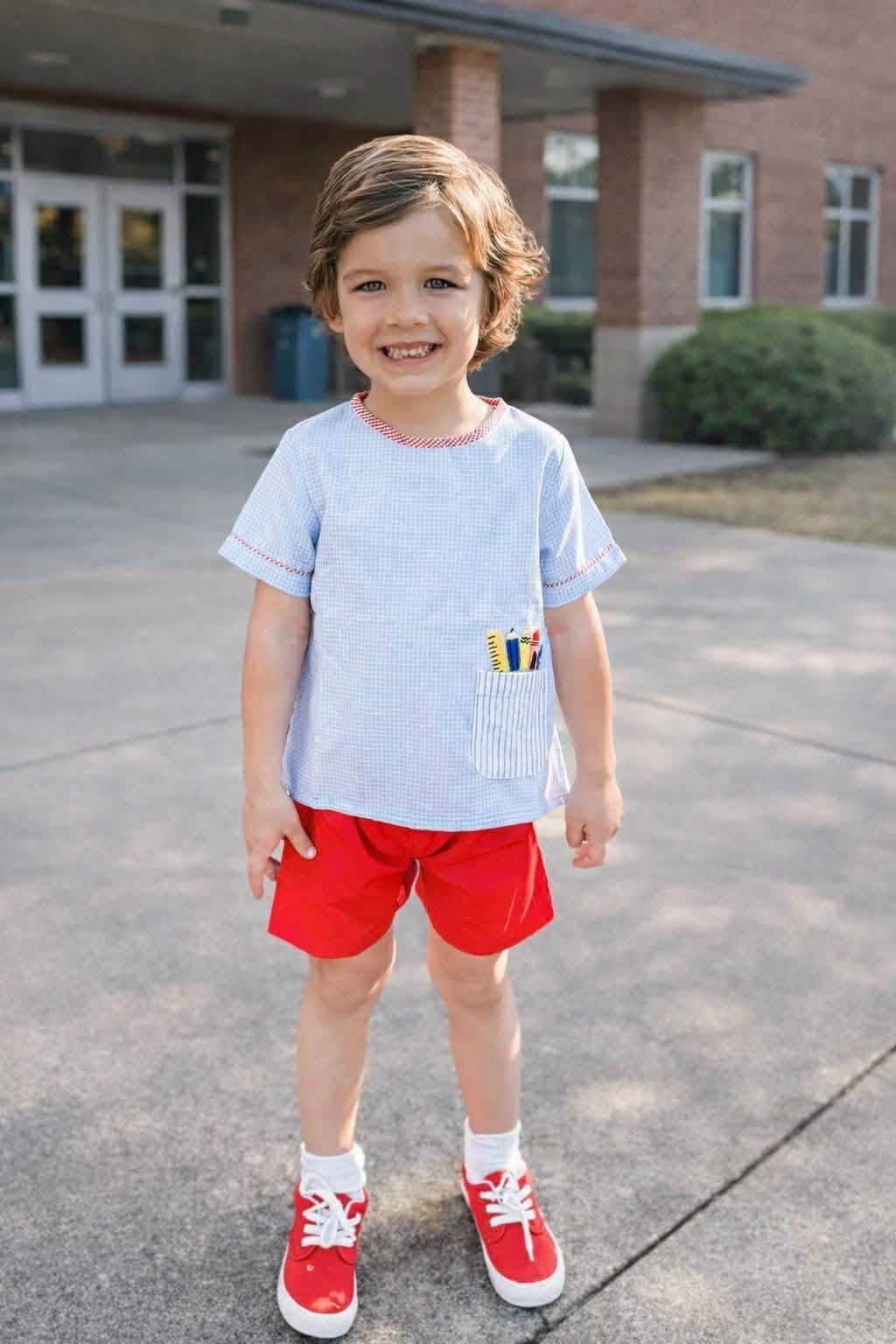Pencil and Supplies Boy Short Set