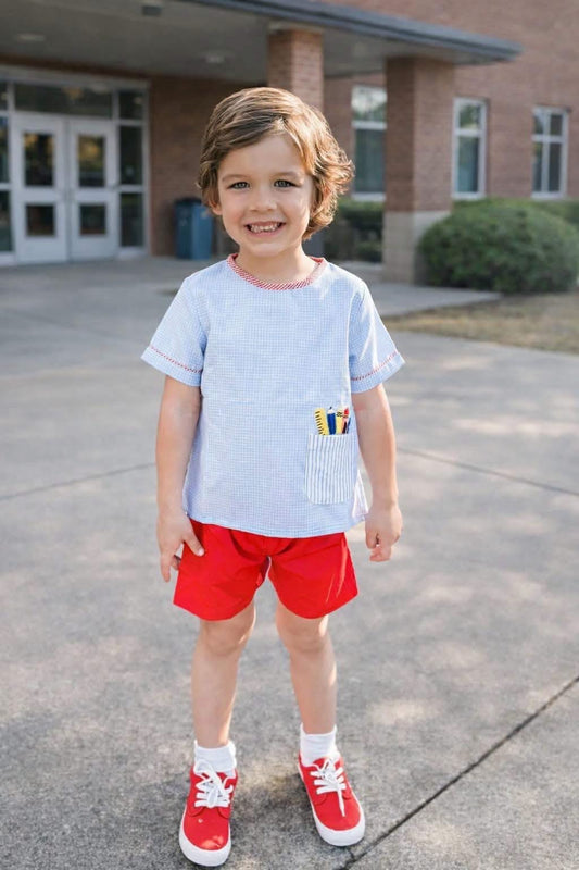 Pencil and Supplies Boy Short Set