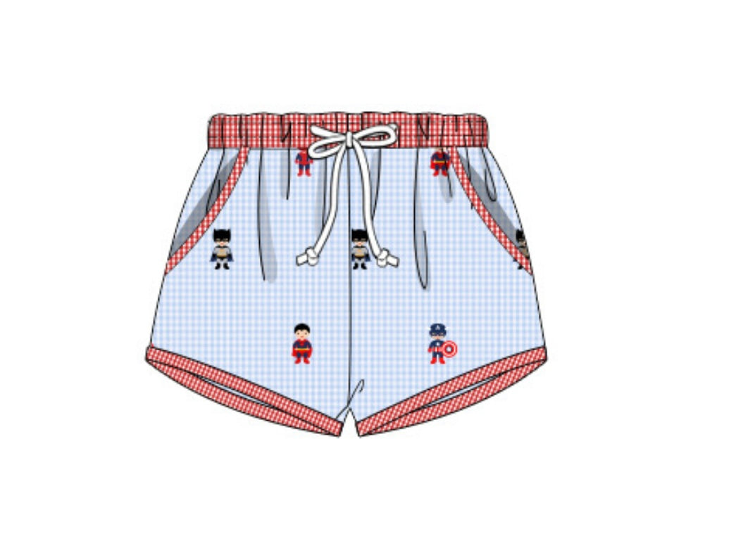 Embroidered Superhero Trunks