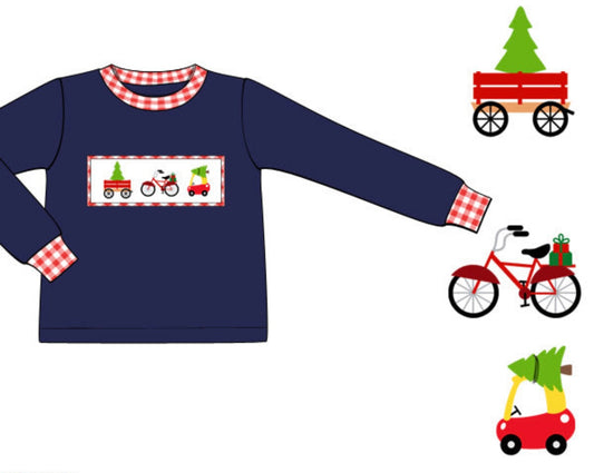 Smocked Christmas Vehicle Shirt