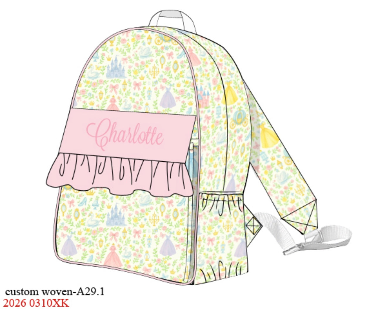 Custom Princess Print Backpack