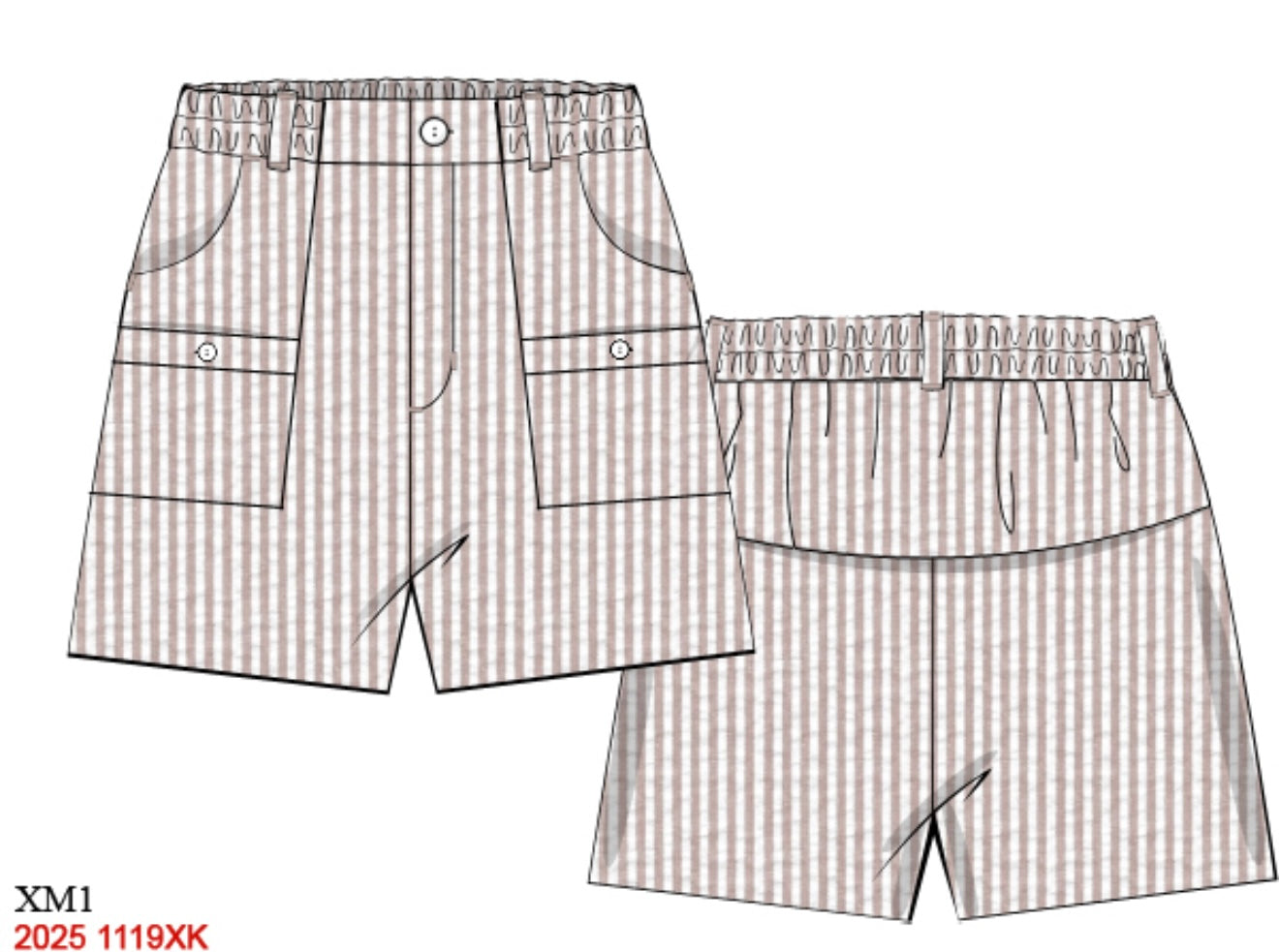 Brown Seersucker Dad Shorts- Match to Starfish Outfits