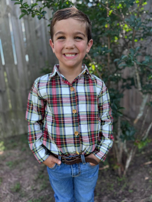 Christmas Tartan Button Down Shirt