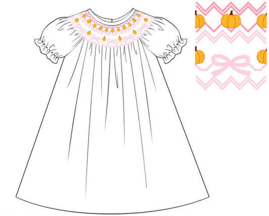 Smocked Pumpkins and Bows Bishop