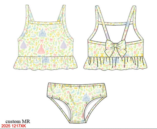 Custom Princess Print Two Piece Swimsuit