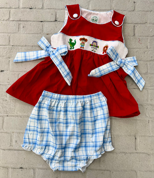 Toy Friend Girl Smocked Bloomer Set