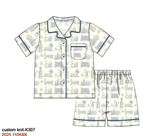 Rome Hometown Toile Youth Button Down Classic Cozy