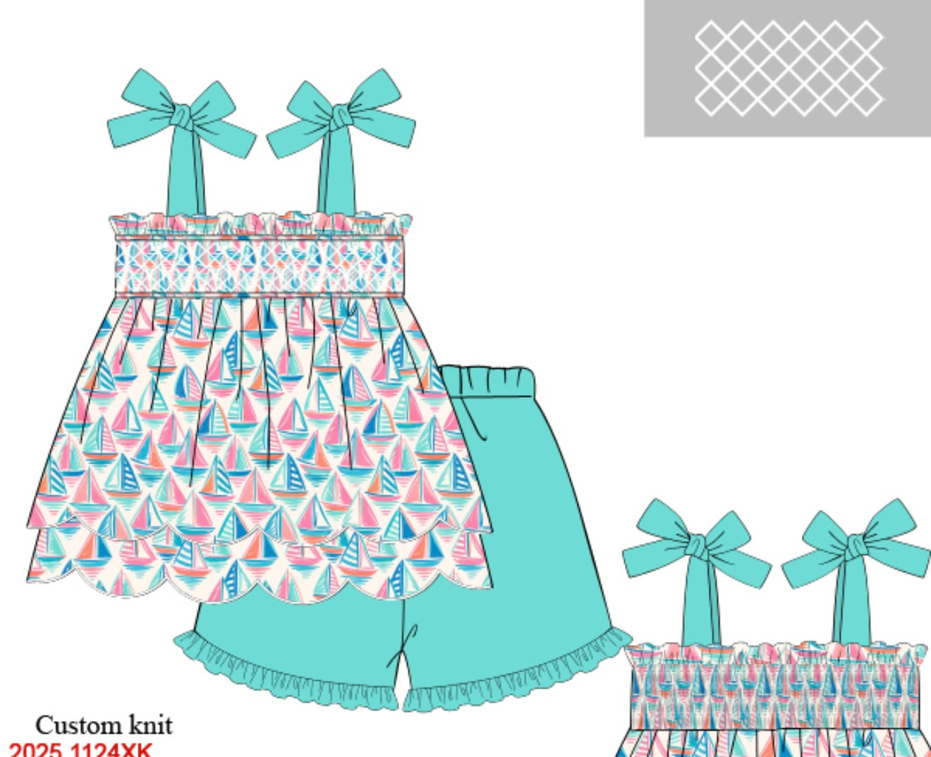 Seaside Sails Girl Short Set