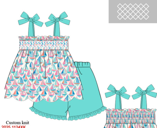 Seaside Sails Girl Short Set