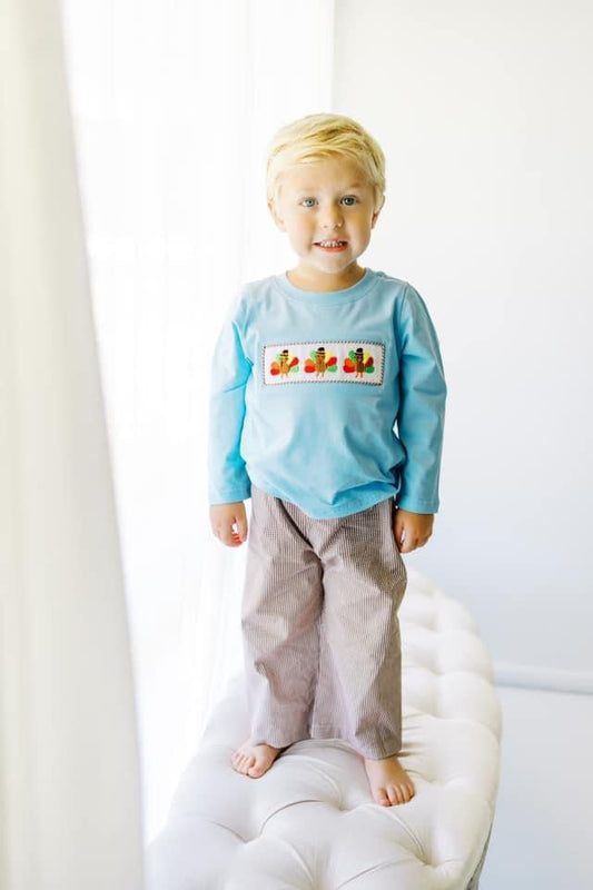 Smocked Turkey Boy Pant Set