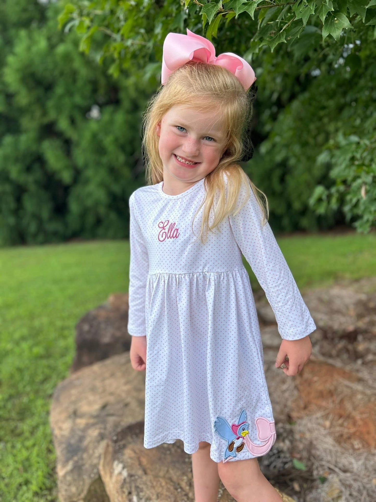 Knit Birdie Bow Sides Dress