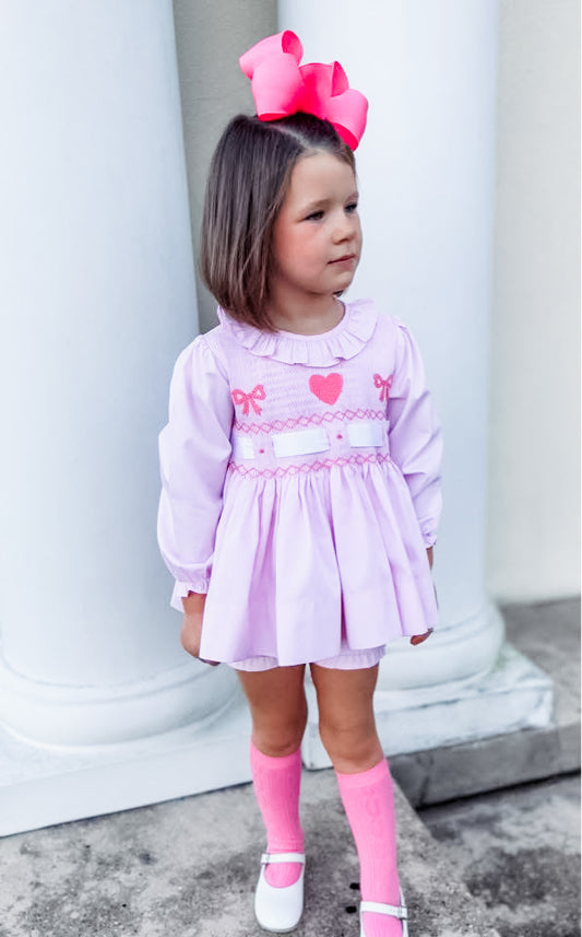 Pink Heart and Bow Bloomer Set
