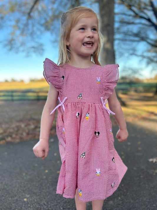 Embroidered Mouse and Friends Dress