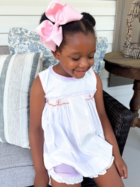 Smocked Shell Girl Short Set
