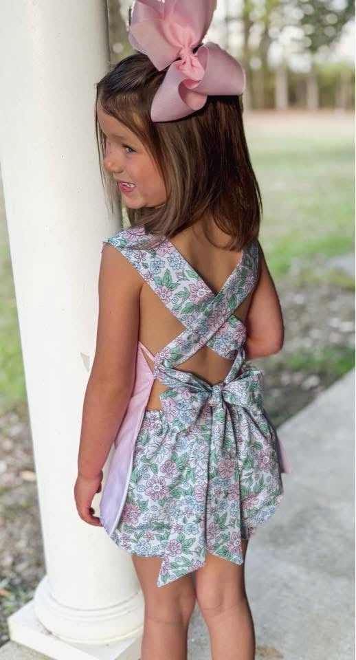 Pink Floral Bloomer Set