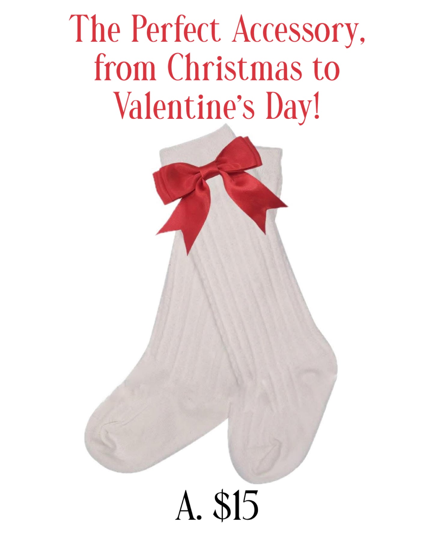 PO91 Red Bow Socks