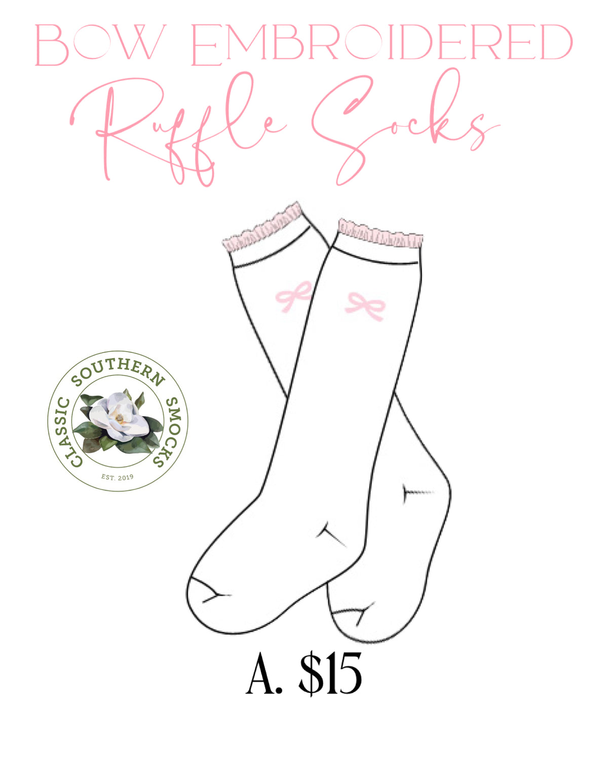 PO92 Pink Bow Socks