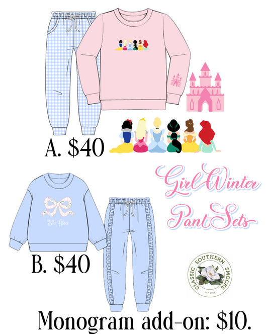 PO92 Girl Winter Pant Sets