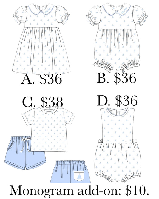 PO85 Sailboats on White Collection