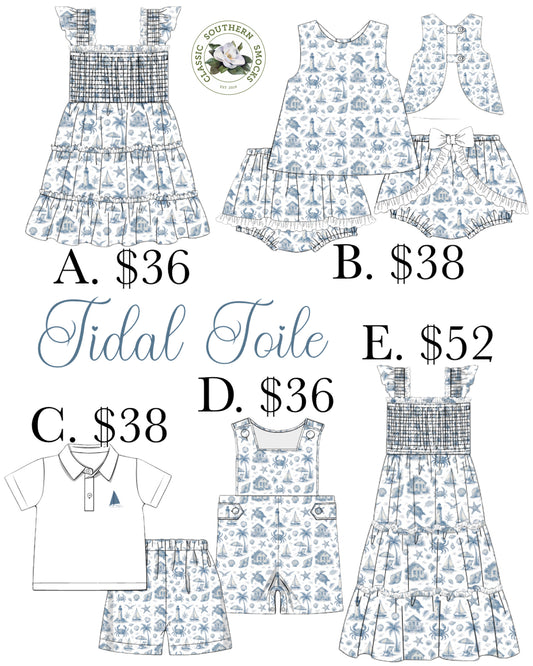 PO85 Tidal Toile Mom and Me Collection
