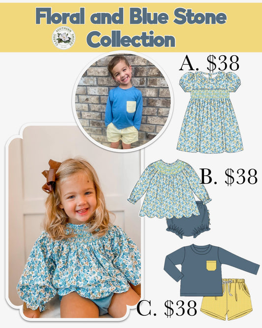 PO88 Floral and Blue Stone Collection