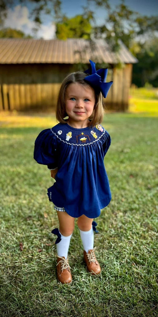 Smocked Nativity Bloomer Set
