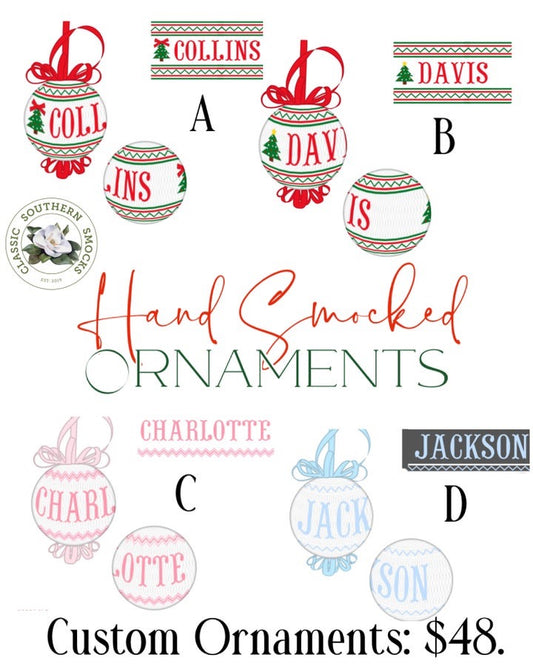 PO91 Name Smock Ornament Collection