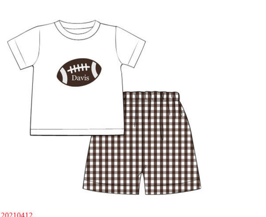 Football Applique Boy Short Set