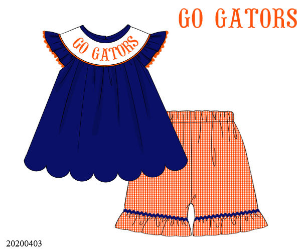 "Go Gators" Girl Short Set