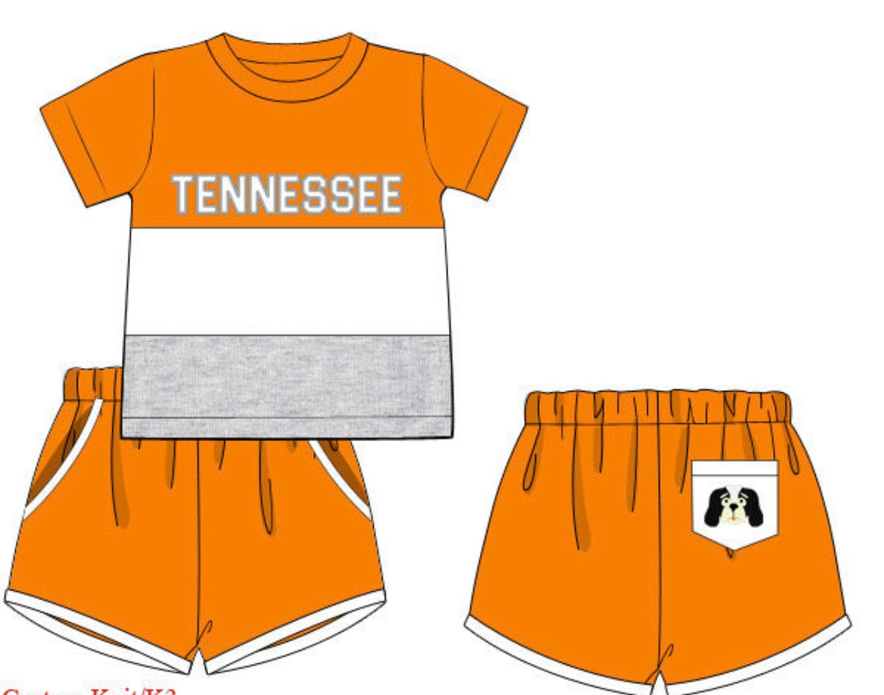 Tennessee Colorblock Boy Short Set