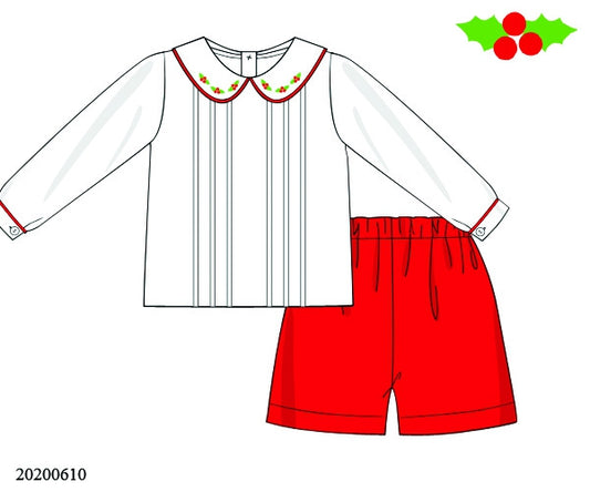 Christmas Heirloom Boy Short Set