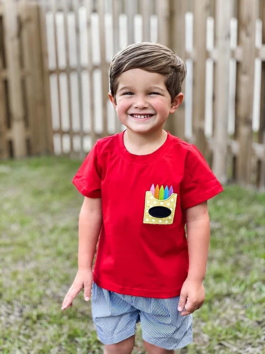 Boy Crayon Pocket Short Set