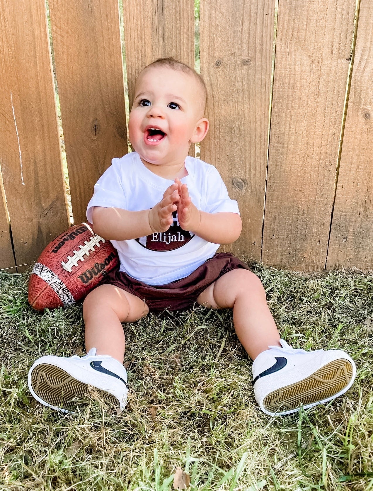 Football Applique Diaper Set