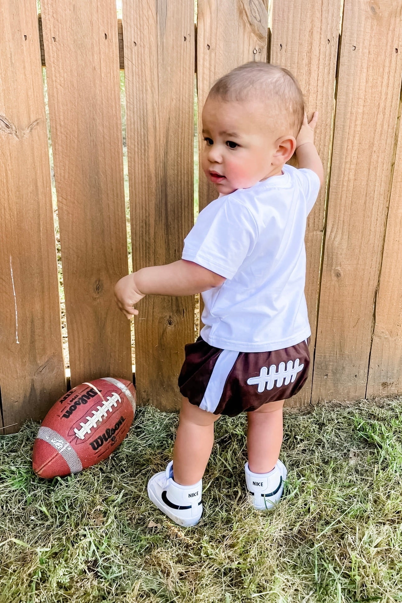 Football Applique Diaper Set