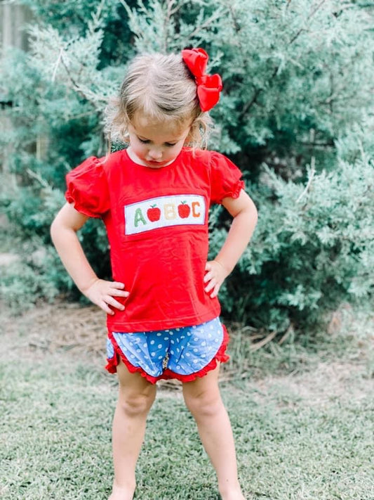Smocked ABC Girl Short Set