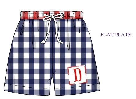 Red, White, and Blue Monogram Trunks