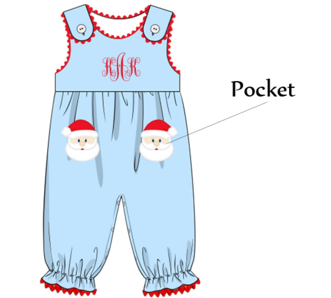 Santa Pocket Girl Romper