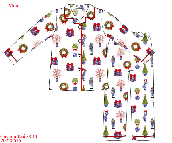 Christmas Chinoiserie Button Up Classic Cozy